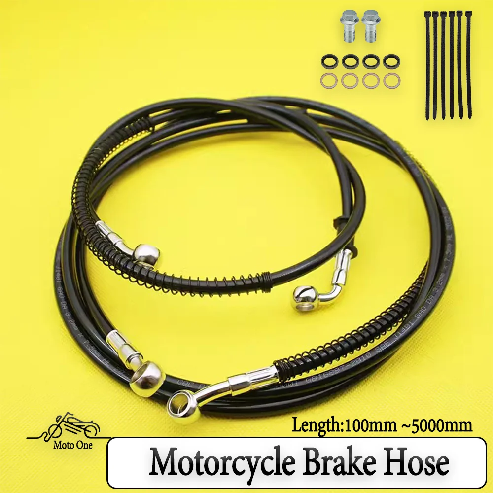 Flexible Hose Braided - 10 ซม.~ 500 ซม.รถจักรยานยนต์คลัทช์เบรคน้ํามันท่อสายท่อไฮดรอลิกเสริมสแตนเลสท่อถัก 28 °