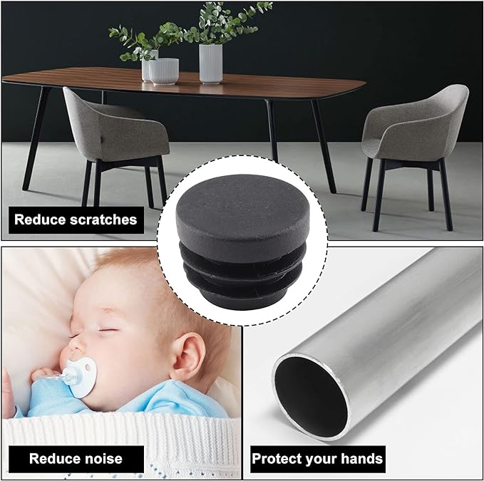 ฝาปิดปลายท่อพลาสติกทรงกลมสีดำ  - Plastic Pipe Clip บทวิจารณ์และราคา