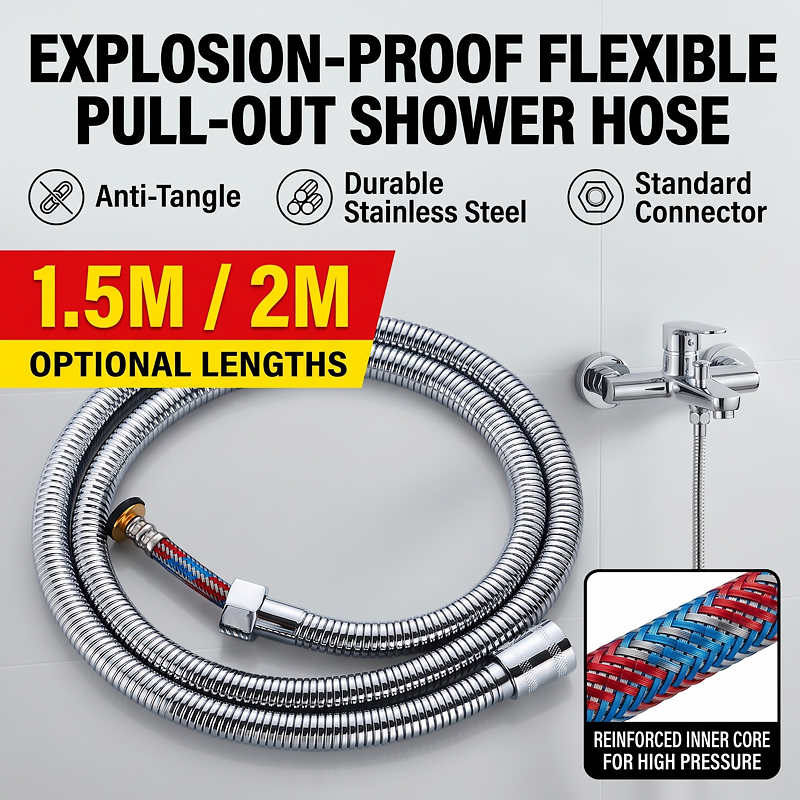 สายฝักบัวสแตนเลสถักแบบยืดหยุ่น - Flexible Hose Braided บทวิจารณ์และราคา